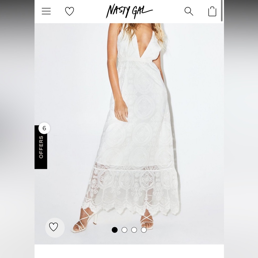 White maxi dress from Nasty Gal